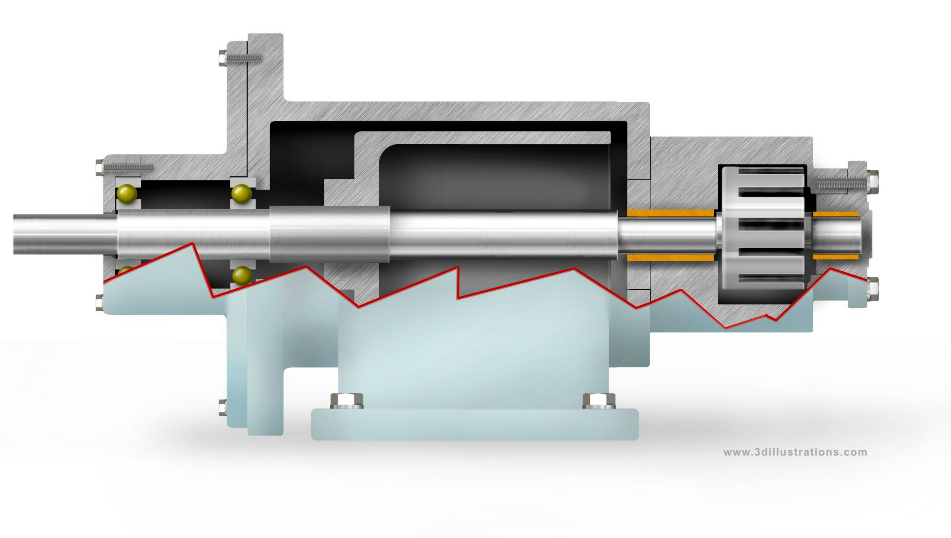 Food-grade gear pump with GRAPHALLOY bushings